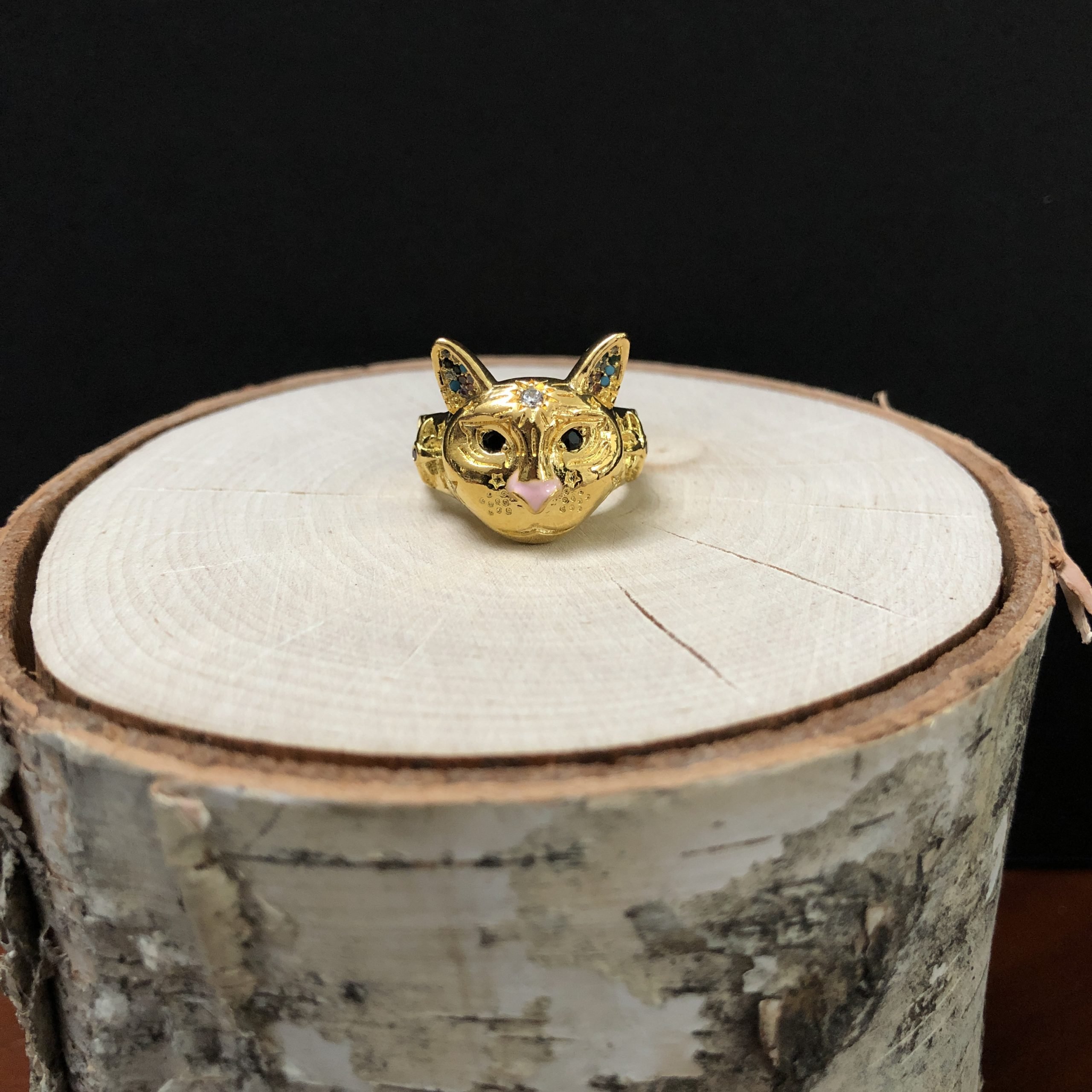 Cosmic Kitty Ring pink Gold