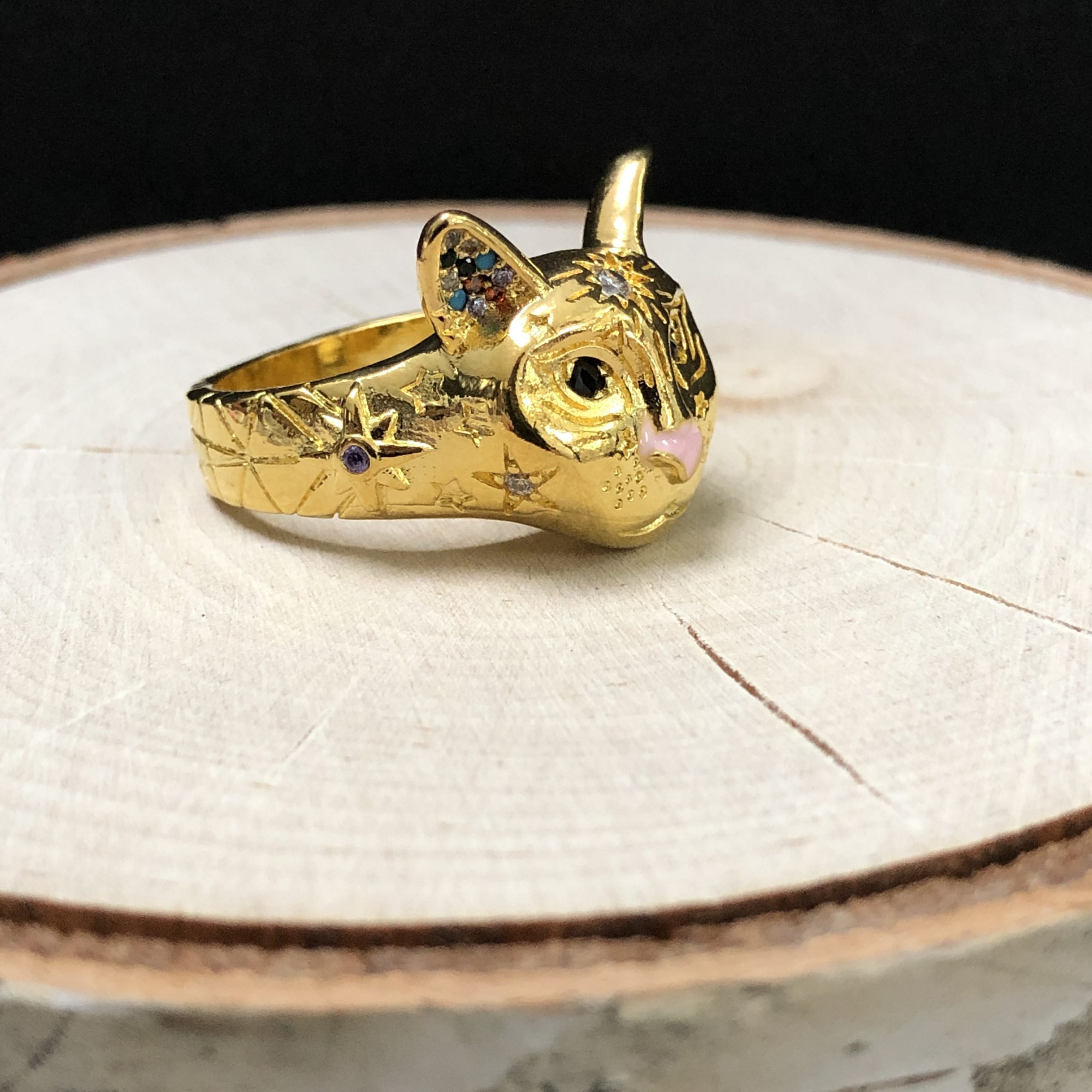 Cosmic Kitty Ring pink Gold