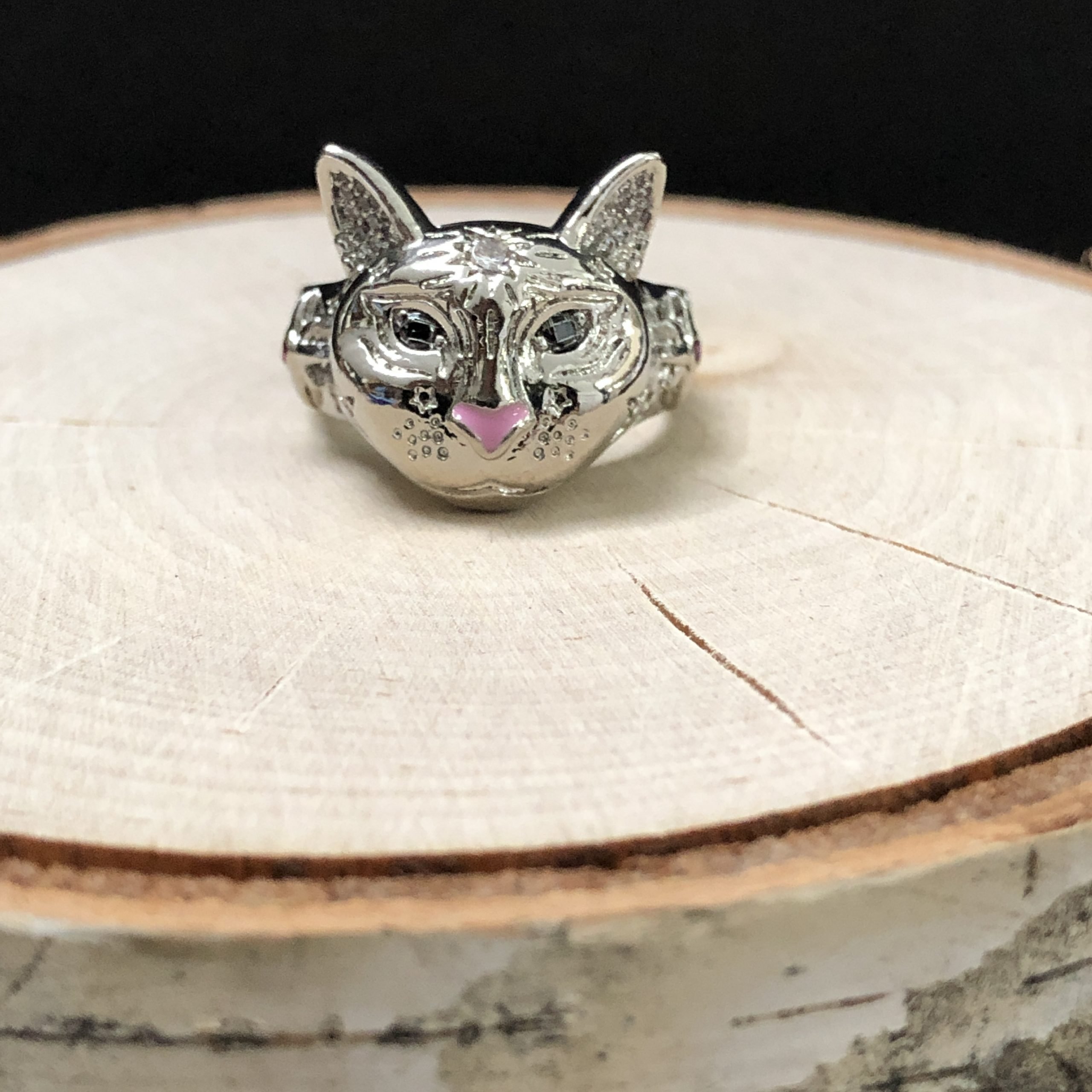 Cosmic Kitty Ring pink Silver