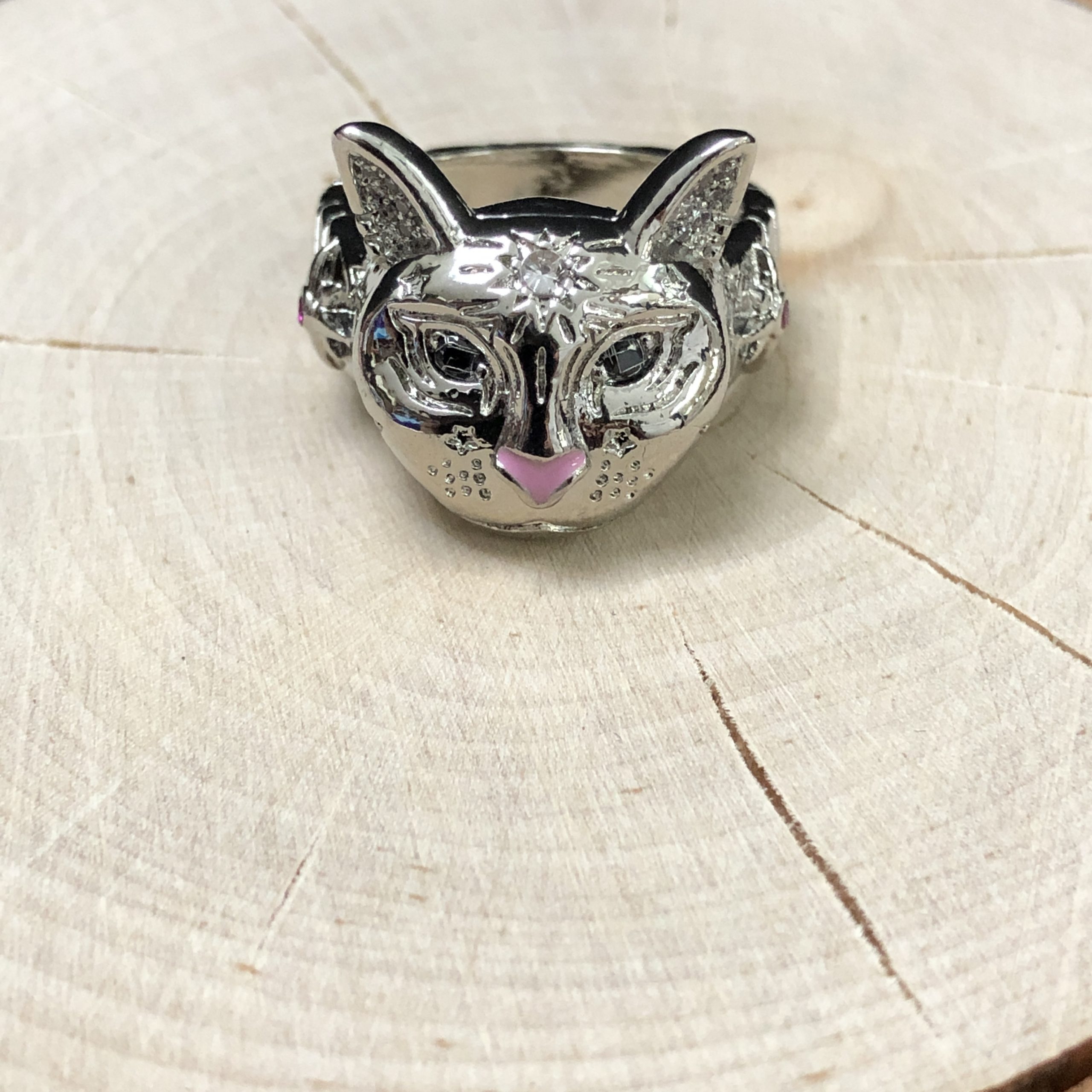 Cosmic Kitty Ring pink Silver