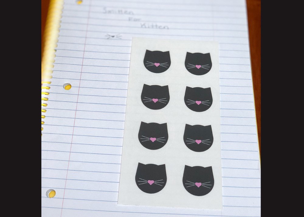 Mister Whiskers Stickers Grey