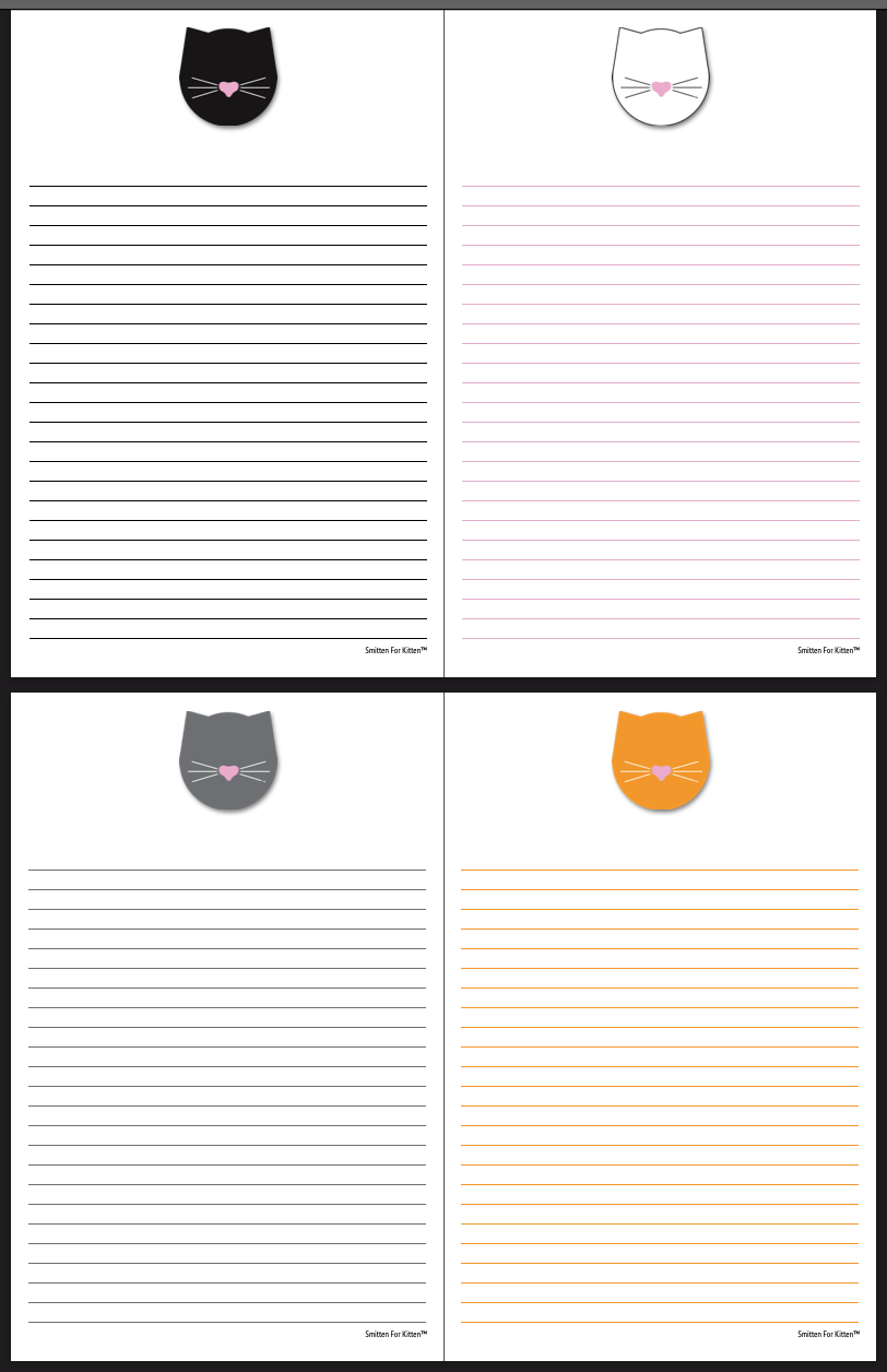 Mister Whiskers lined paper