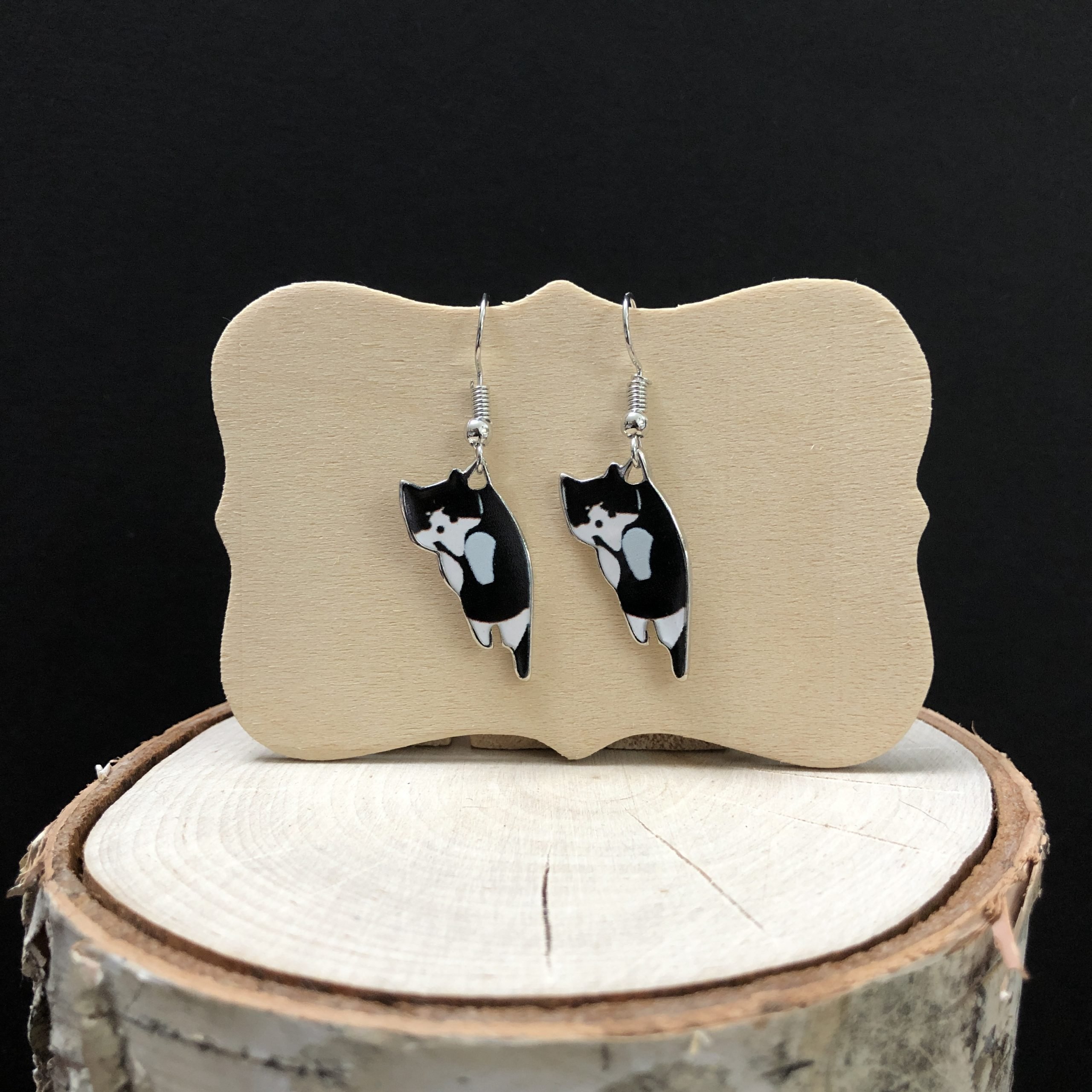 Tuxedo Trouble B&W earrings